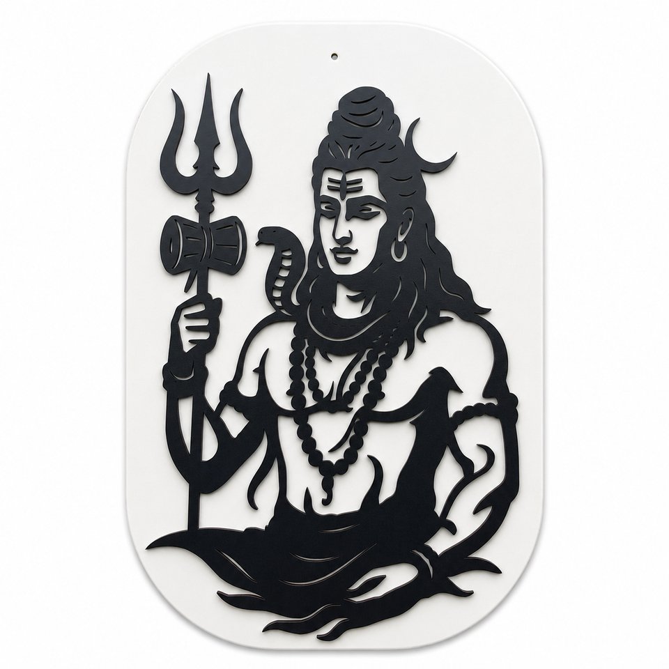 Torsivity Lord Shiva MDF Wall Hanging for Pooja Room, 45 x 30 cm
